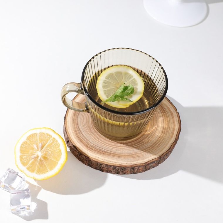 Altom Design, Selena, kubek szklany, 410 ml, bursztynowy