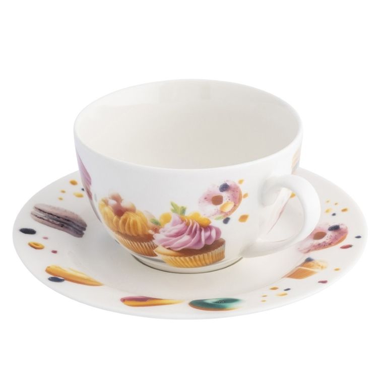 Altom Design, słodkości, filiżanka nbc ze spodkiem, 260 ml 15 cm, w opasce