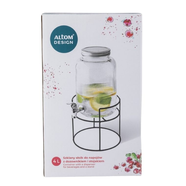 Altom Design, słoik z kranikiem i stojakiem, 4l
