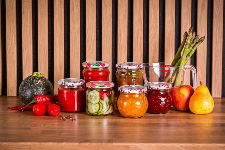 Altom Design, Spiżarnia pani domu, komplet 6 słoików grawerowanych, 215 ml, z zakrętką fi, 66, 4z