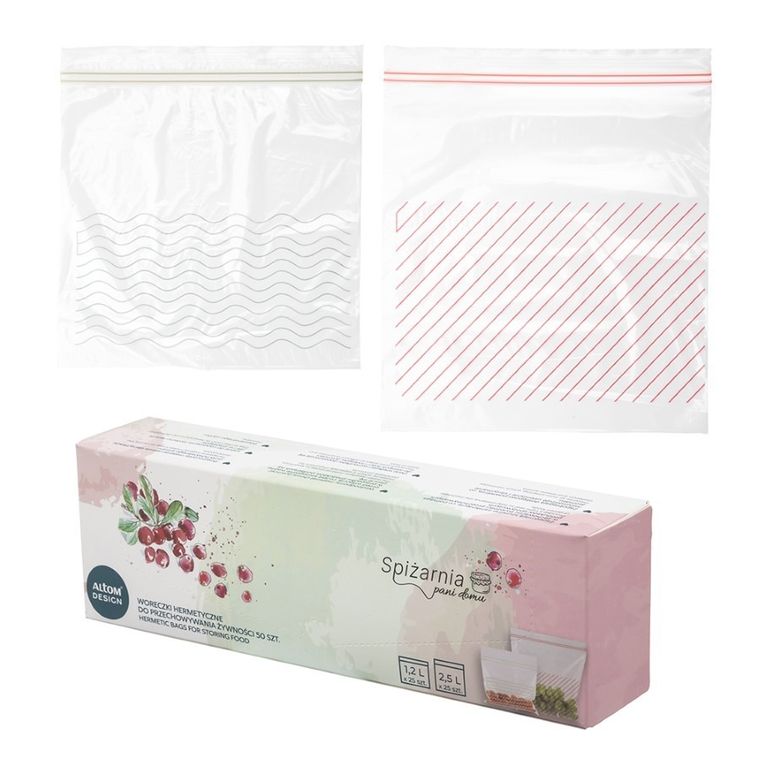 Altom Design, Spiżarnia pani domu, woreczki hermetyczne do przechowywania żywności, 50 szt.