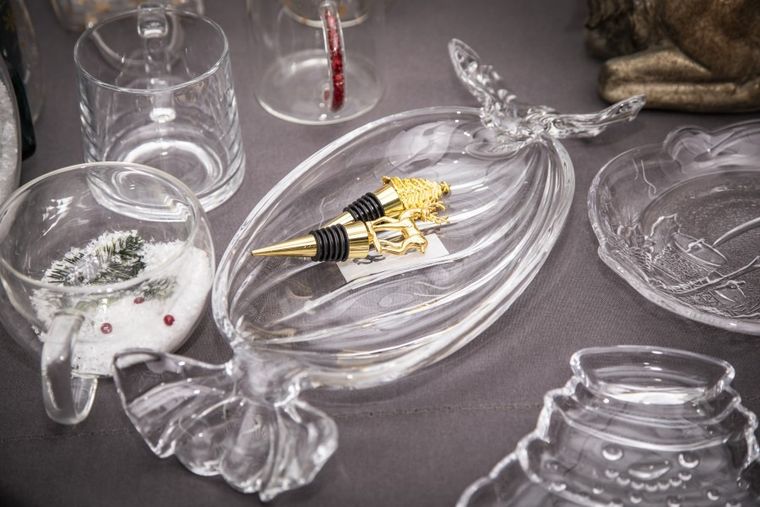 Altom Design, stopper do wina, choinka, 10.5-3,4-3 cm, złoty