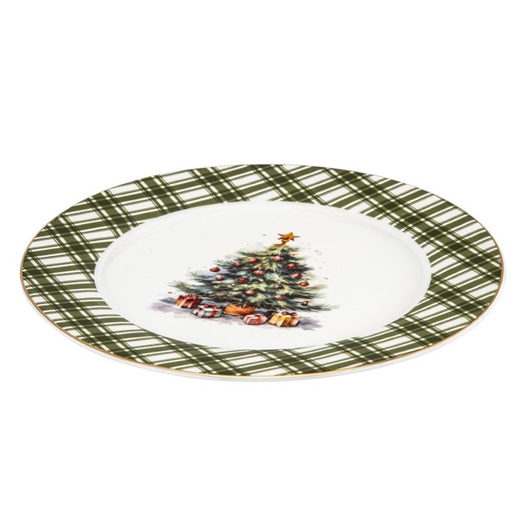 Altom Design, świąteczne drzewko, talerz deserowy nbc, 20 cm