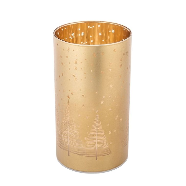 Altom Design, szklana latarnia LED z timerem, gwiazdki, złoty, 9-14 cm