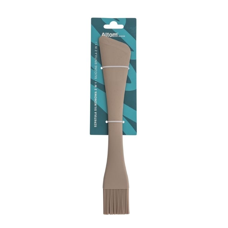Altom Design, szpatuła silikonowa z pędzelkiem 2w1, taupe, 26-4,5-1 cm