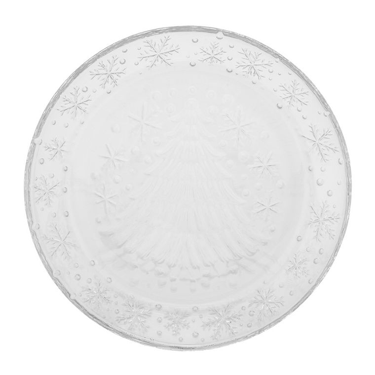 Altom Design, talerz szklany, średnica 21 cm, choinka