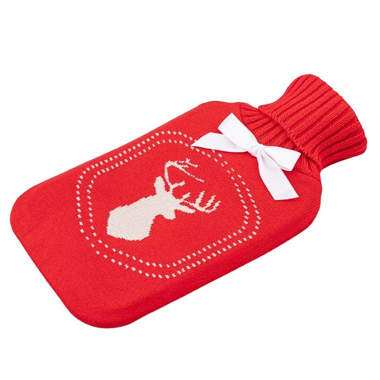 Altom Design, termofor w sweterku, 1.8l, renifer, czerwony