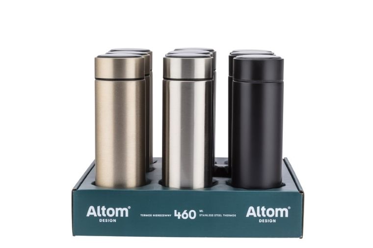 Altom Design, termos nierdzewny z sitkiem i wyświetlaczem LED, 460 ml, 1 szt.