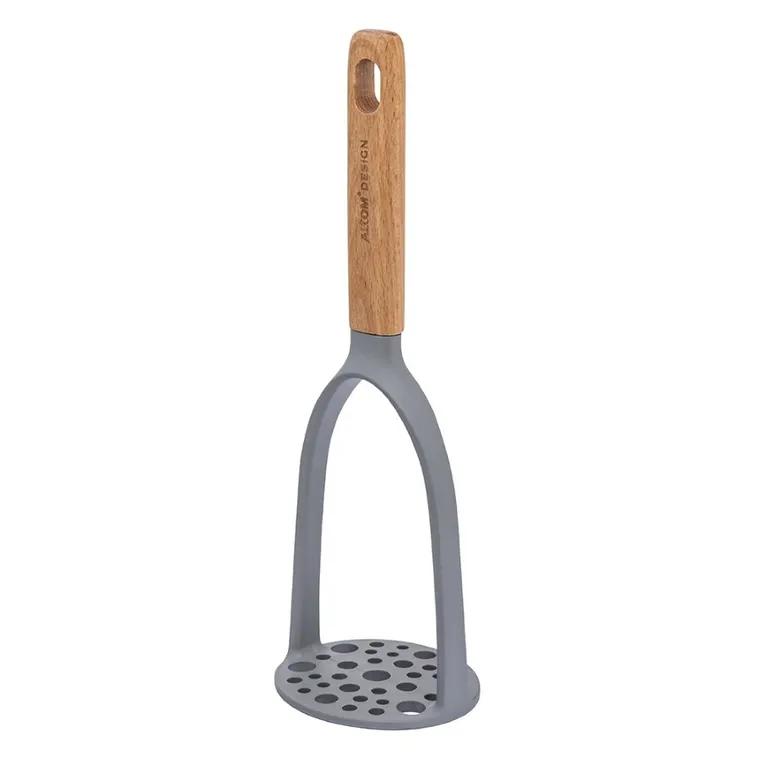 Altom Design, tłuczek do ziemniaków z drewnianym uchwytem, szary, 26-8,5-7,5 cm