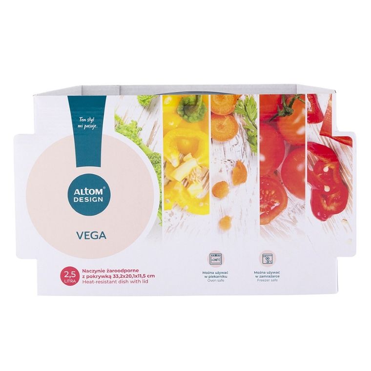 Altom Design, Vega, naczynie żaroodporne z pokrywką, owalne, 2,5l, 33,2-20,1-11,5 cm