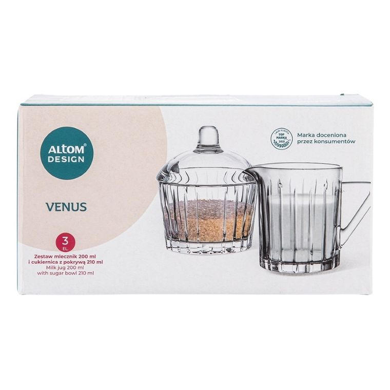 Altom Design, Venus, komplet cukiernica, 210 ml + mlecznik, 200 ml