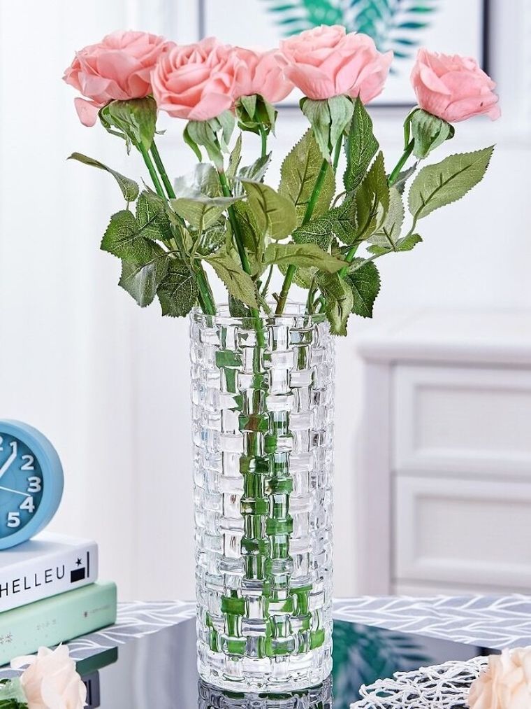 Altom Design, wazon szklany, 20 cm, kratka