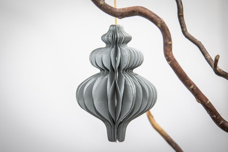 Altom Design, zawieszka papierowa bombka 3D, 10-10 cm, szałwiowa