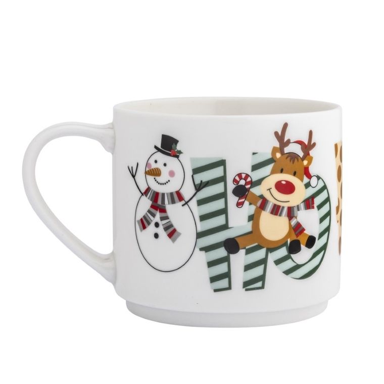 Altom Design, zestaw, 2 kubków światecznych, 480 ml z czarnymi nausznikami, 10-8 cm