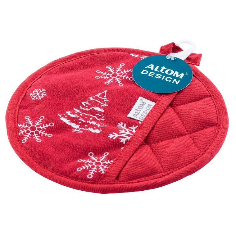Altom Design, zimowa choinka łapka kuchenna śr., 18 cm, 100% bawełna