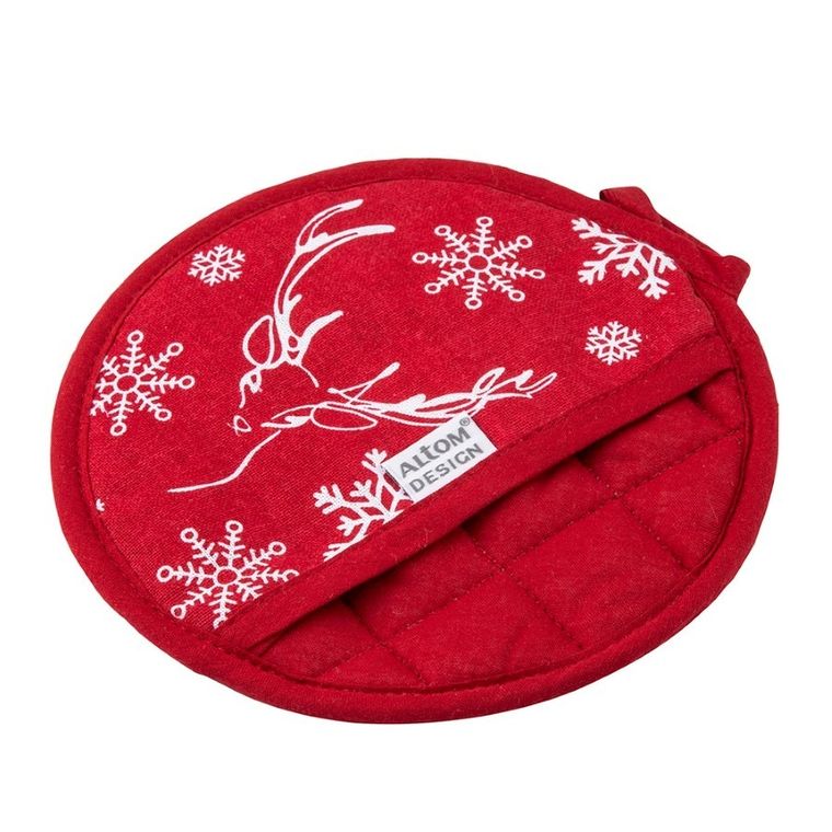 Altom Design, Zimowe marzenia, łapka kuchenna, średnica 18 cm, 100% bawełna