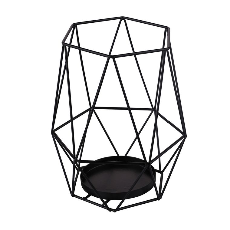 Altom, świecznik metalowy, 15-15-18 cm, czarny