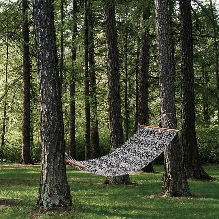 Ambiance, hamak jednoosobowy, czarno-biały, 200-80 cm