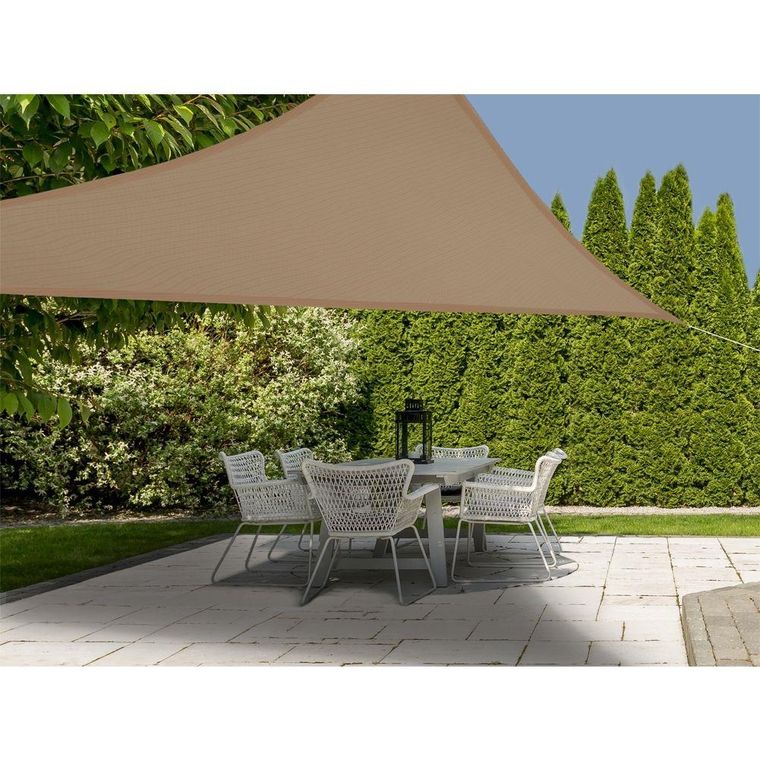 Ambiance, przeciwsłoneczny żagiel ogrodowy + linki, 3,6m, słomiany