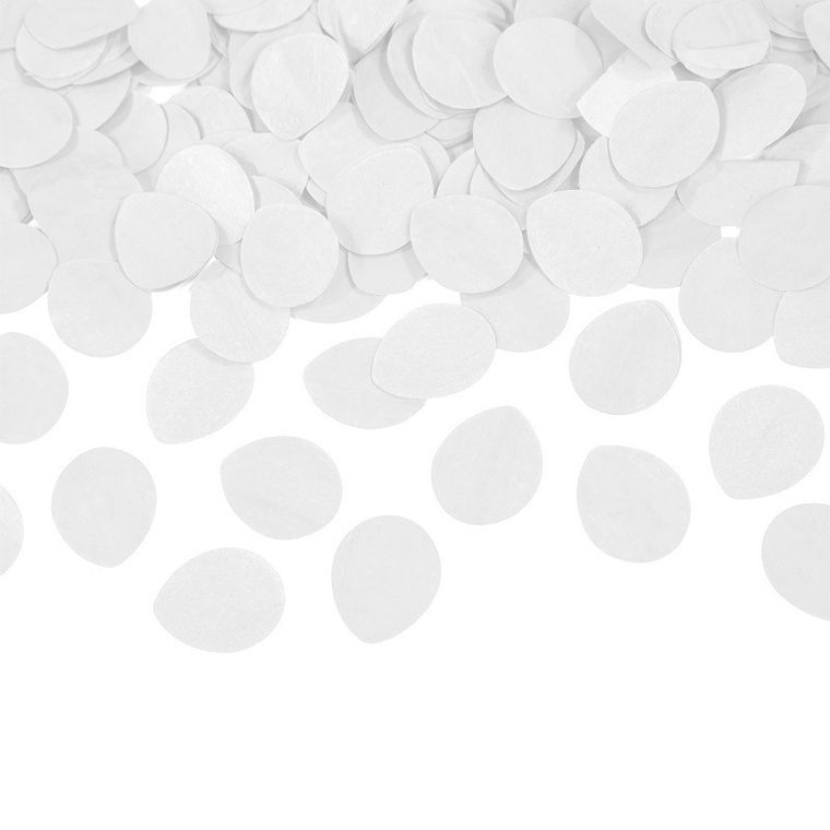 Amscan, armatka konfetti płatki róż biały papier, 60 cm