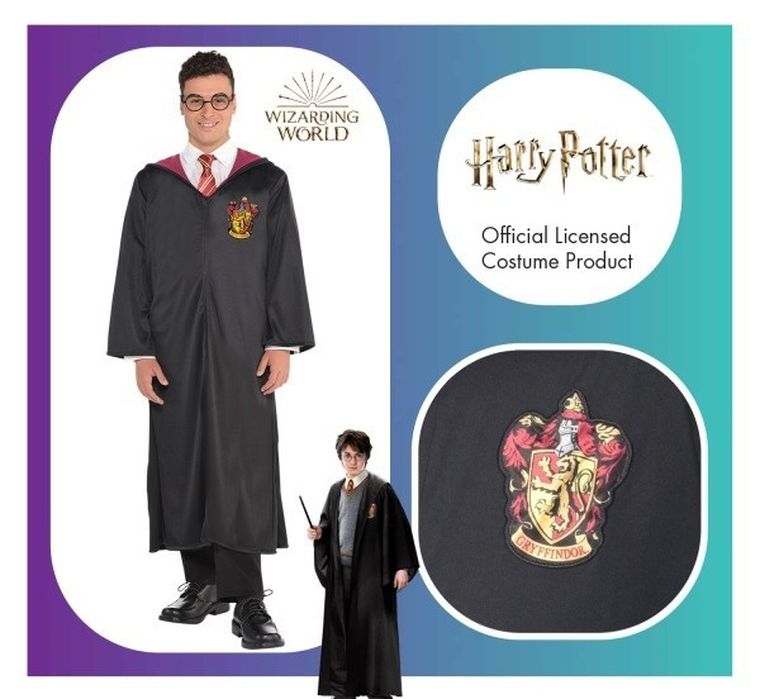 Amscan, Harry Potter, Gryffindor, strój czarodzieja, rozmiar M/L