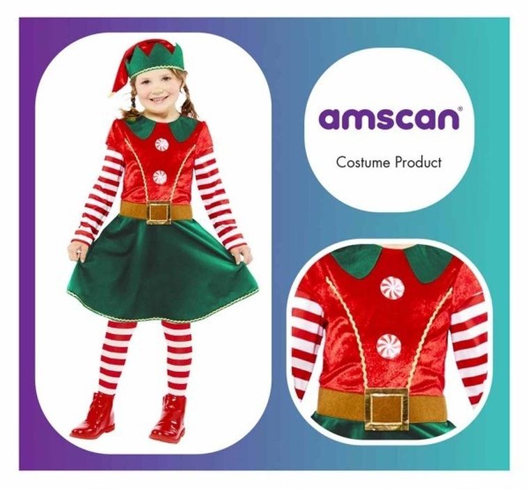 Amscan, strój elfa, sukienka, rozmiar 98/104