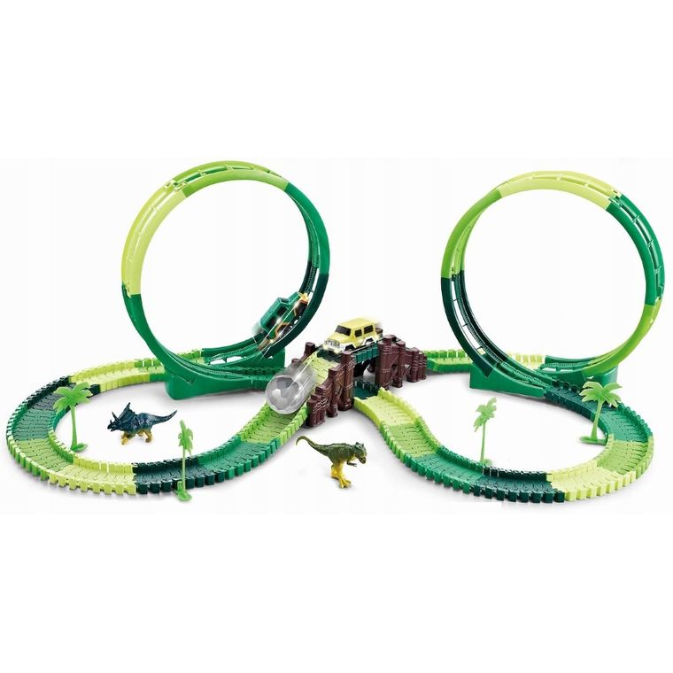 Anek dla Dzieci, dino tor wyścigowy z figurkami, 218 elementów