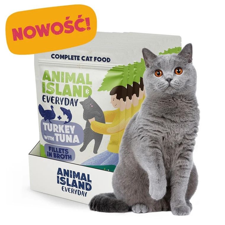 Animal Island, indyk z tuńczykiem, karma mokra dla kota, 85g, 12 szt.