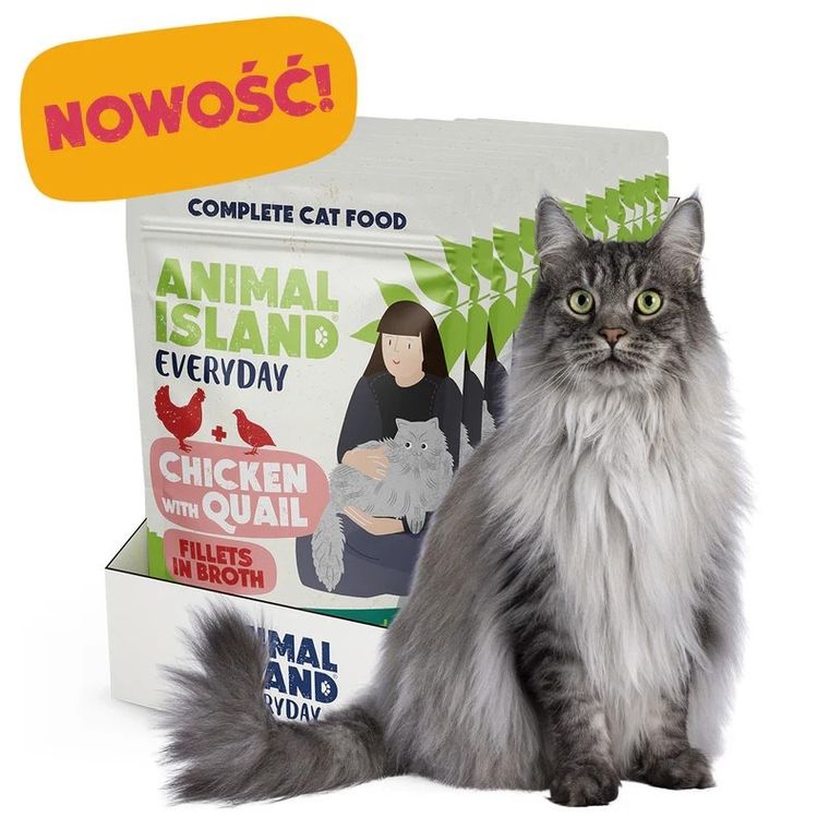 Animal Island, kurczak z przepiórką, karma mokra dla kota, 85g, 12 szt.