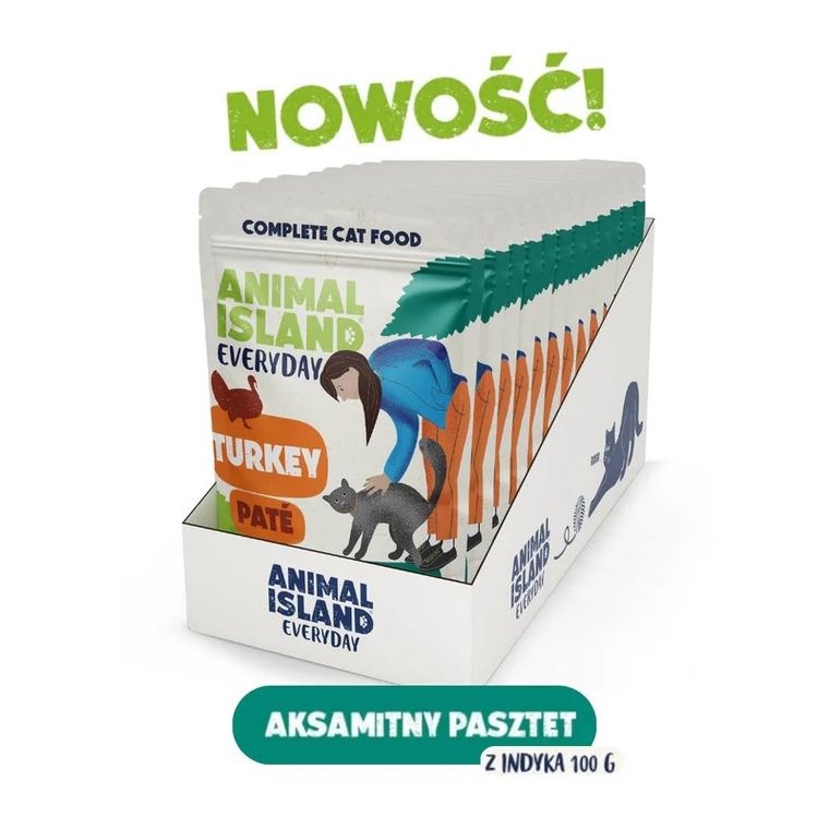 Animal Island, pasztet Indyk, karma mokra dla kota, 100g, 12 szt.