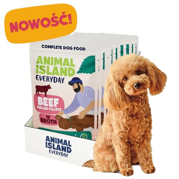 Animal Island, wołowina fileciki w rosole, karma mokra dla psa, 150g, 10 szt.