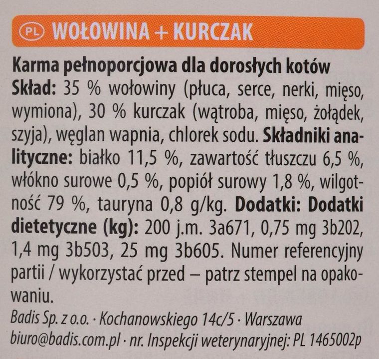 Animonda, Carny, Adult, mokra karma dla kota, wołowina i kurczak, 800g
