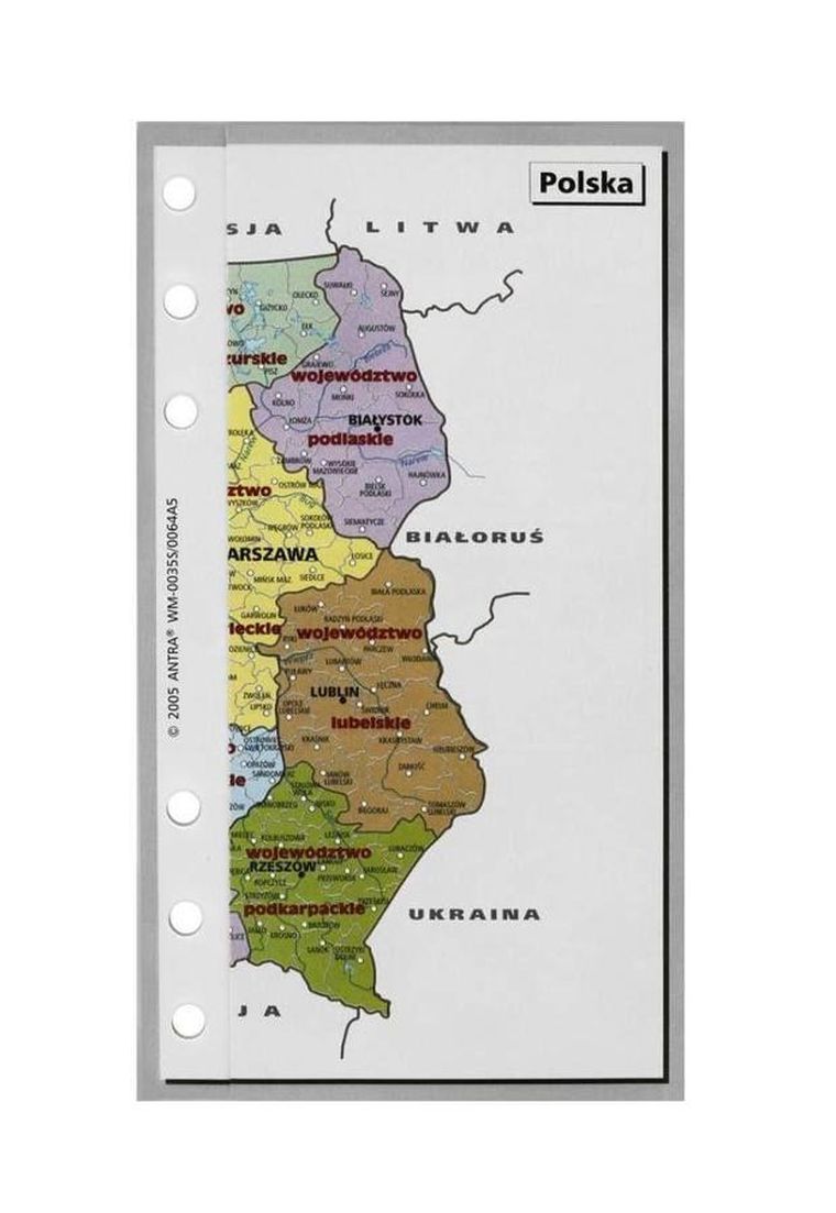 Antra, wkład do organizera A5, mapa Polski