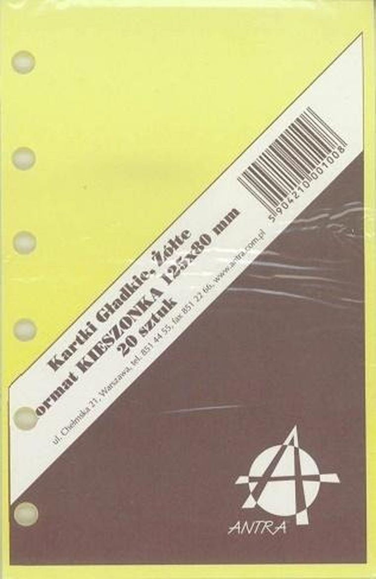 Antra, wkład do organizera, kieszonka, Czysta żółta