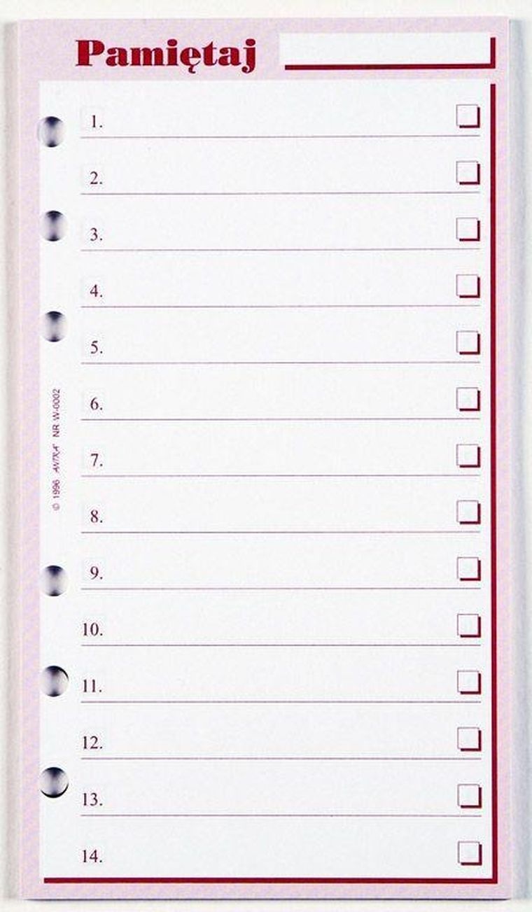 Antra, wkład do organizera, kieszonka, Pamiętaj