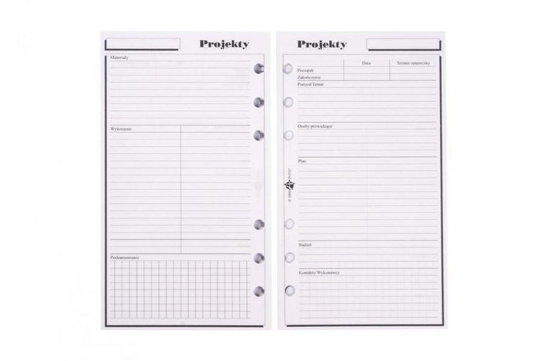 Antra, wkład do organizera, strona, Projekty