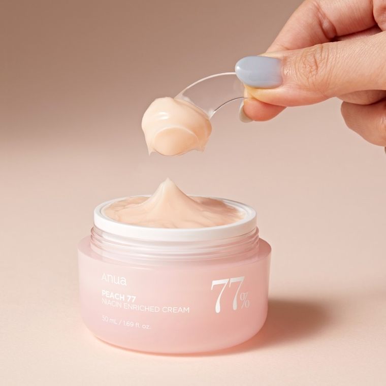 Anua, Peach Niacin 77%, odżywczy krem do twarzy z niacynamidem i ekstraktem z brzoskwini, 50 ml