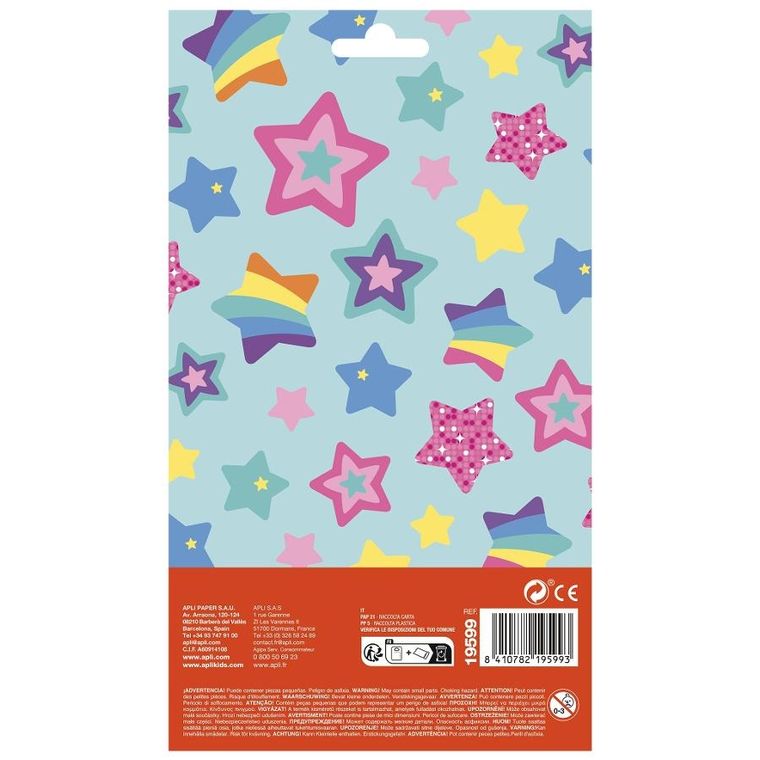 Apli Kids, Gwiazdki kolorowe, naklejki metaliczne