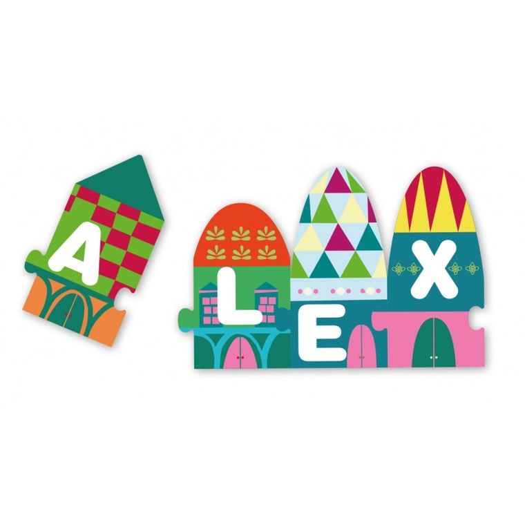 Apli Kids, Litery, puzzle w kartonowym domku, 40 elementy