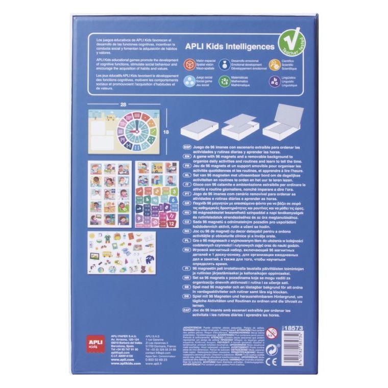 Apli Kids, magnetyczna układanka, godziny