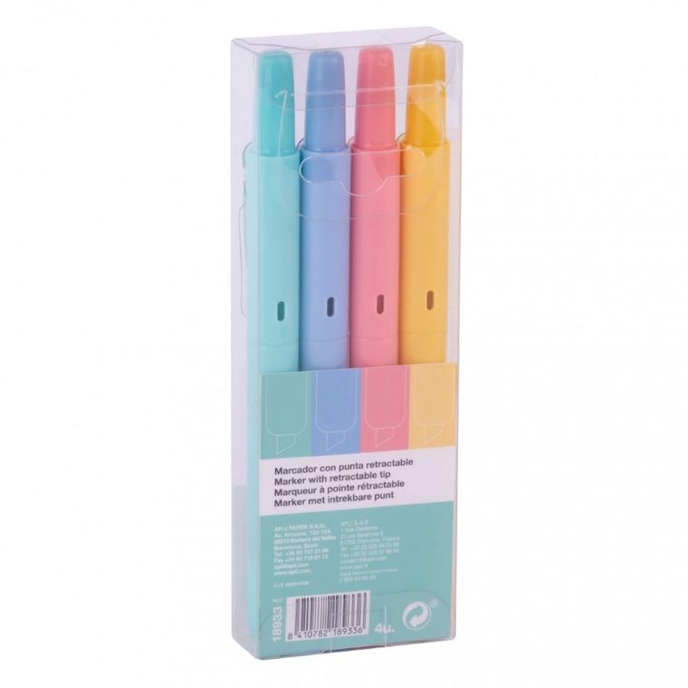 Apli Kids, markery wysuwane, 4 pastelowe kolory