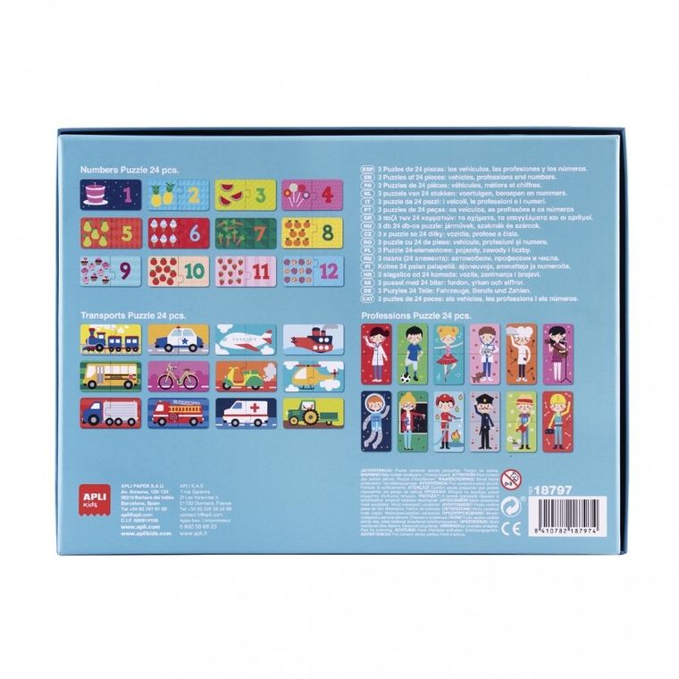 Apli Kids, Miasto, zestaw puzzli dwuelementowych, 3-24 elementy