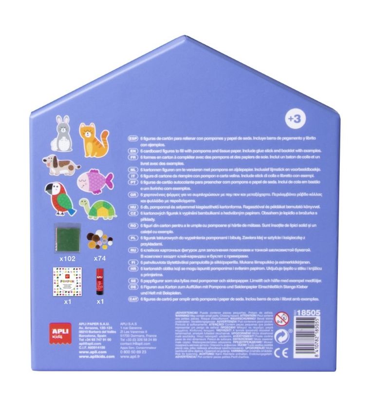 Apli Kids, Mój pierwszy zestaw artystyczny, Pompony, arkusze, bibuły, pompony