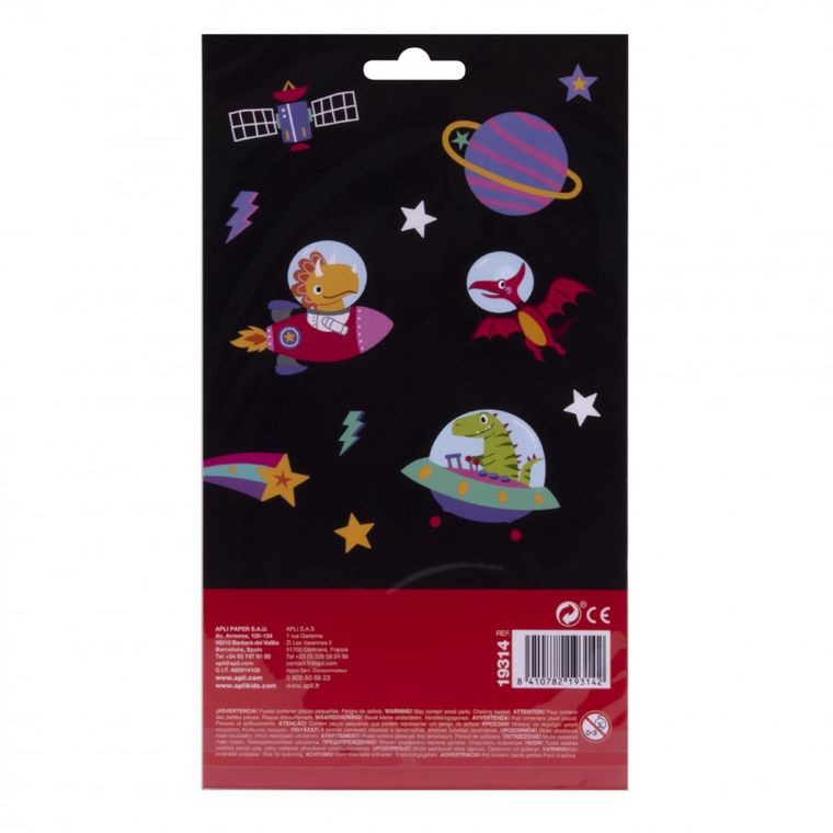 Apli Kids, naklejki, dinozaury w kosmosie