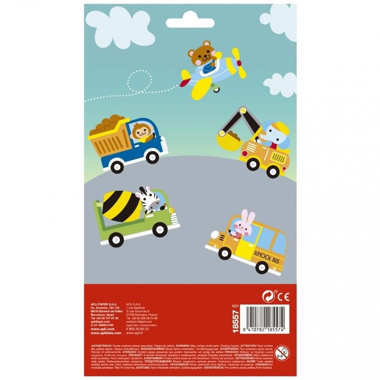 Apli Kids, naklejki holograficzne, zwierzęta w pojazdach