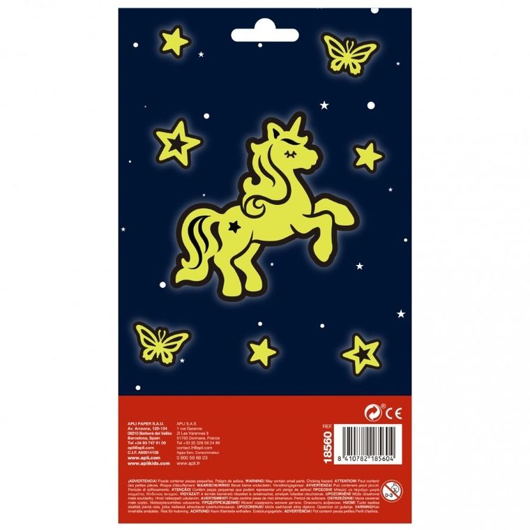 Apli Kids, naklejki świecące w ciemności, jednorożce