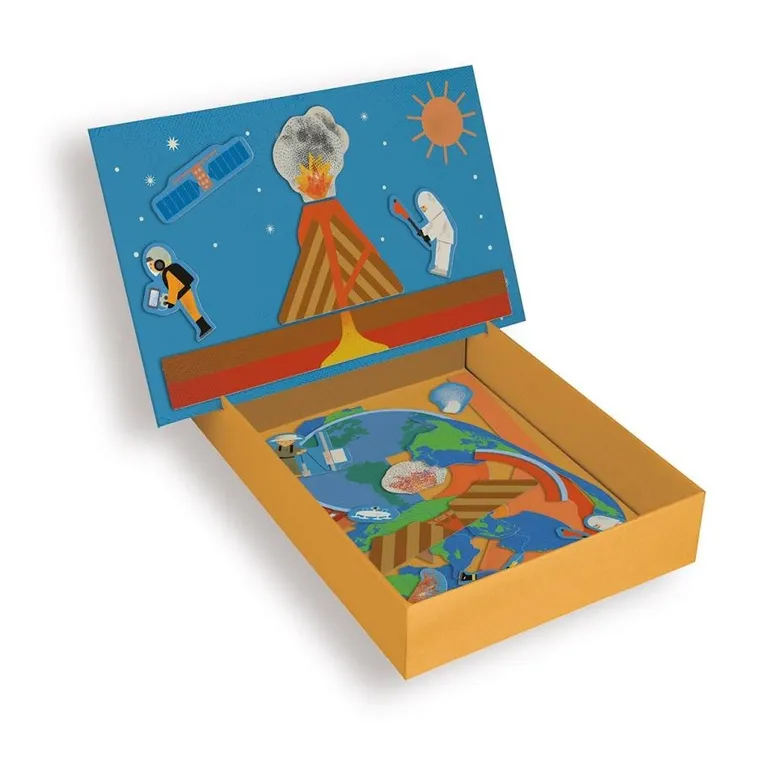 Apli Kids, Wulkan, magnetyczna układanka edukacyjna z książeczką