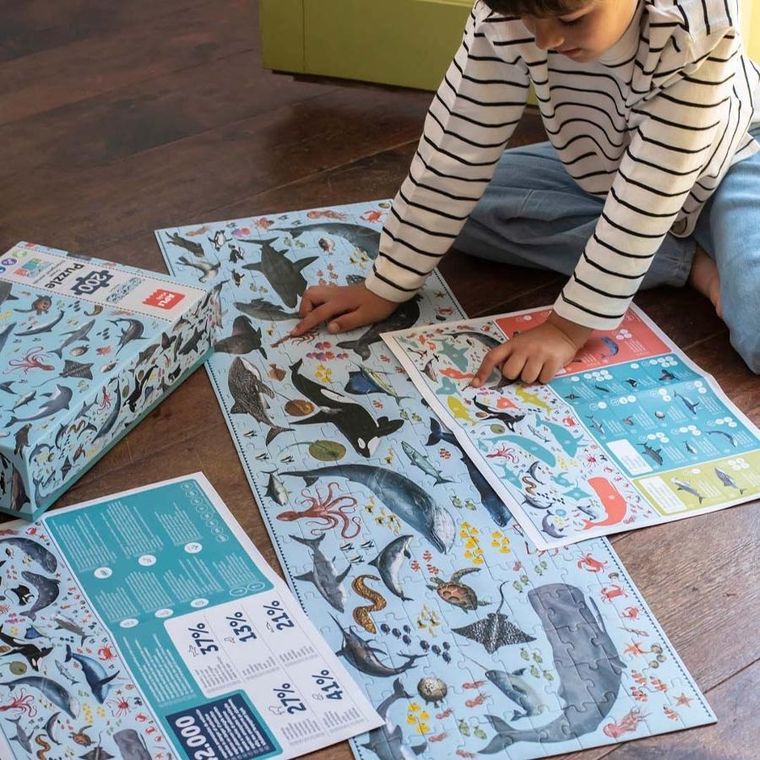 Apli Kids, Zagrożone zwierzęta, Ocean, puzzle edukacyjne, 200 elementów