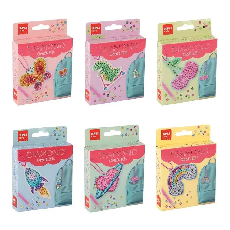 Apli Kids, zestaw do robienia diamentowych breloczków, Dinozaur