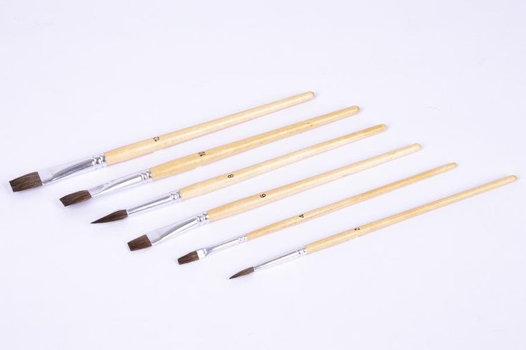 Apli Kids, zestaw drewnianych pędzli, 6 szt.